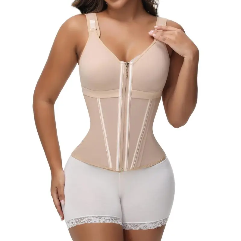 Women's Tummy Control Shapewear with Bra & Adjustable Straps – Waist Slimming Workout Girdle