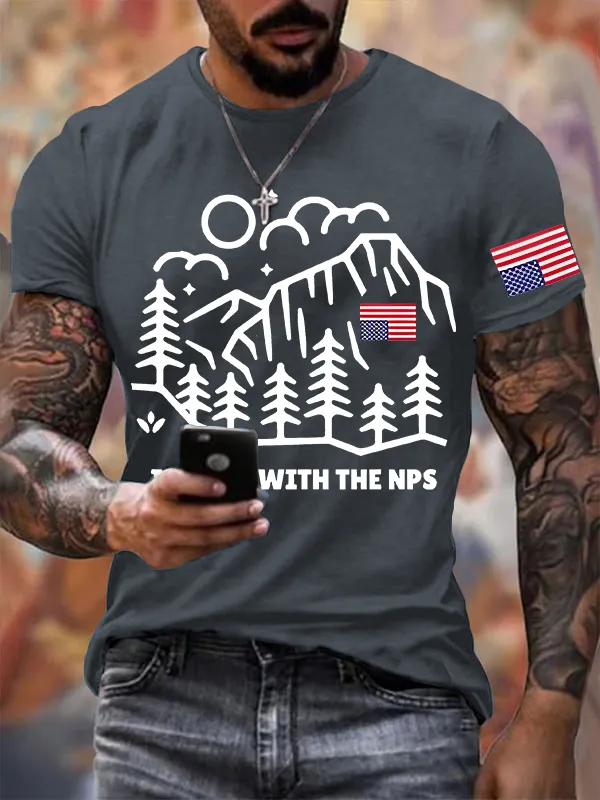 Men'S T-Shirt Men'S Retro I Stand With The NPS National Park Support Print T-Shirt