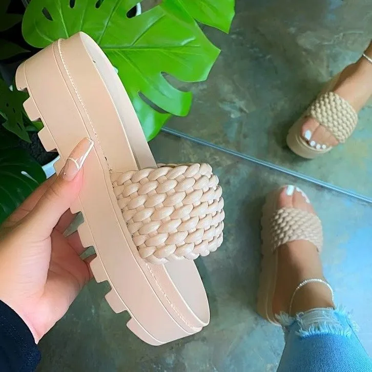 Women's Sandals Summer Flat Shoes 2021 Female Casual Wedge Slides Sandal Woman Platform Shoes Ladies Outdoor Beach Footwear