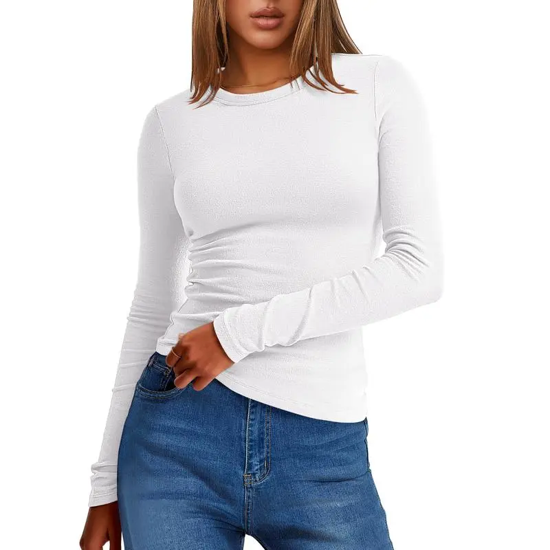 2025 Women's Long-Sleeve Thermal Tee: Crewneck, Slim Fit, Warm (Fall/Winter Basic)