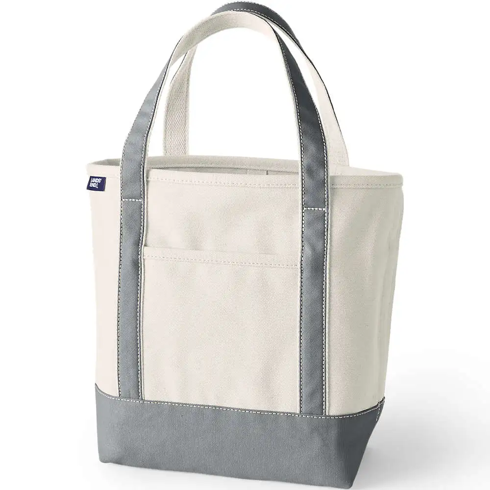 Medium Natural 5 Pocket Open Top Canvas Tote Bag