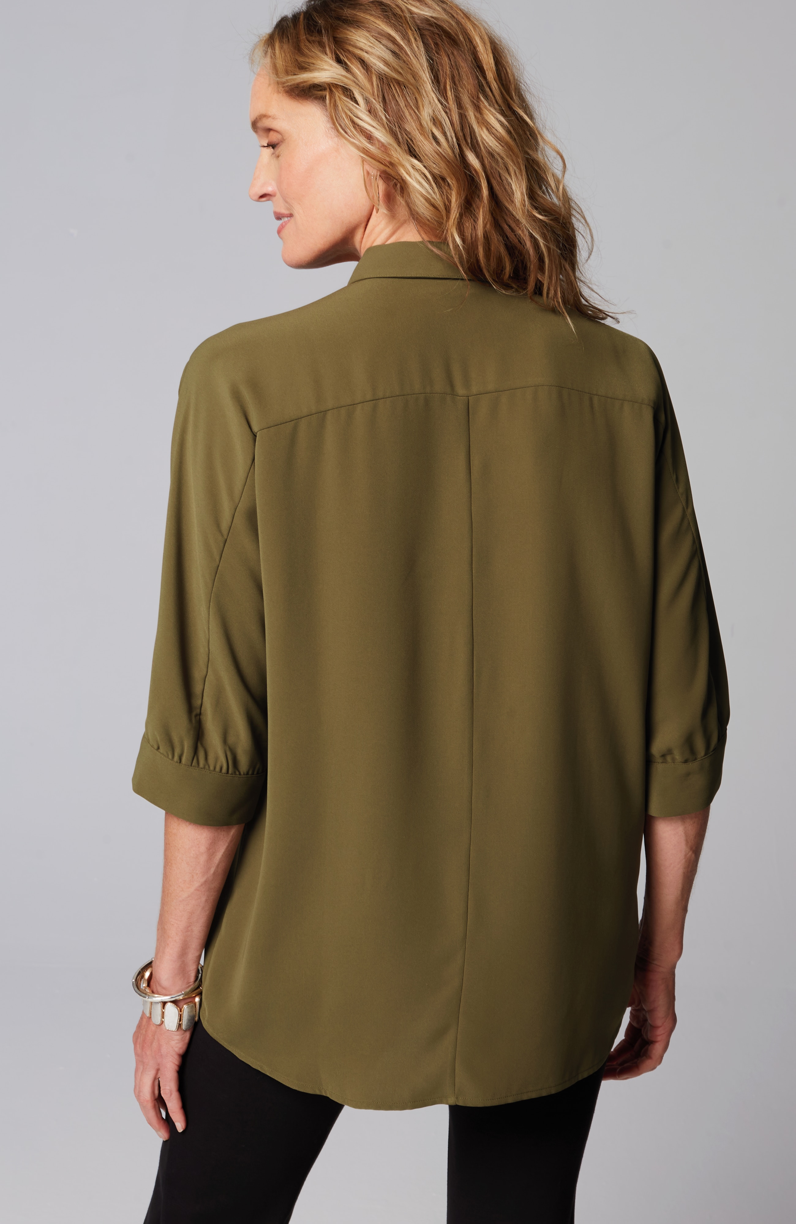 Wearever Easy-Care High-Low Button-Down