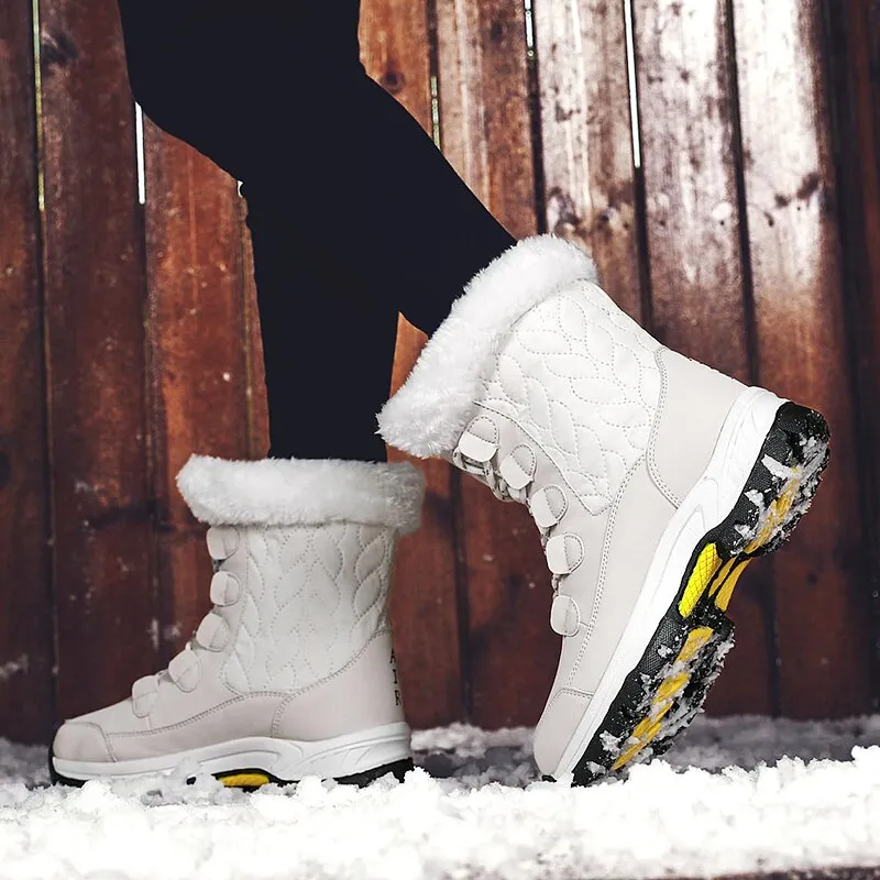 Cilool Women's Ankle Boots Warm Snow Boots Winter Shoes
