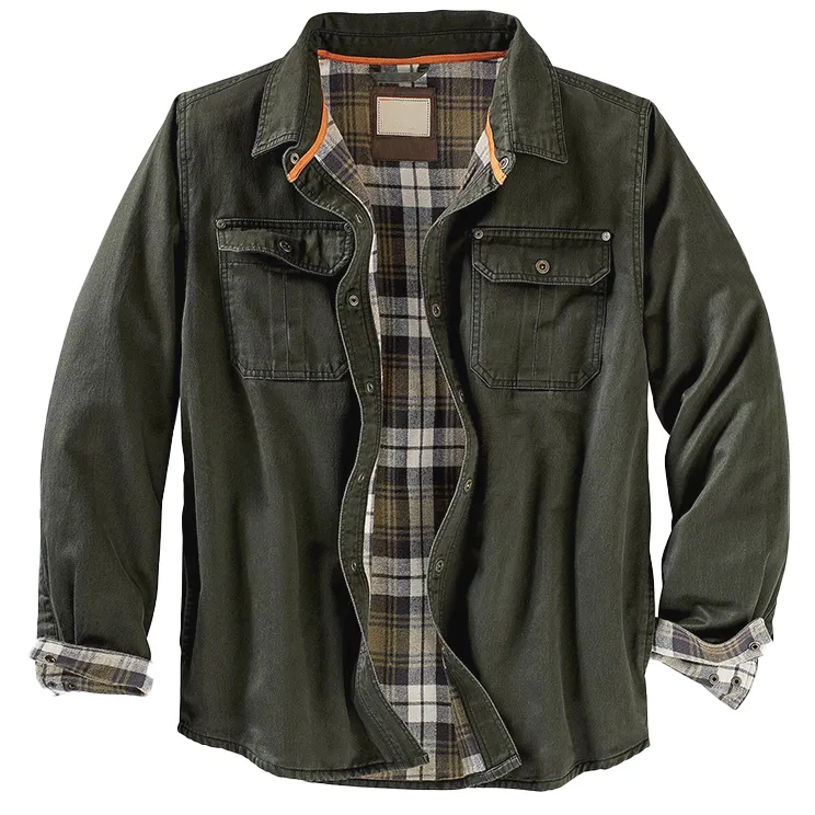 Men's Autumn And Winter Outdoor Retro Plaid Lining Design Jacket