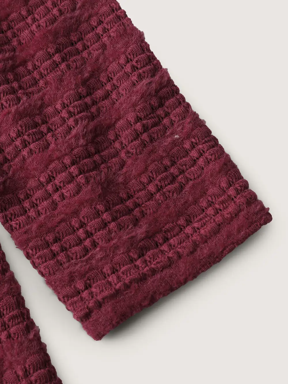 Furry Textured Off-Shoulder Knit Top