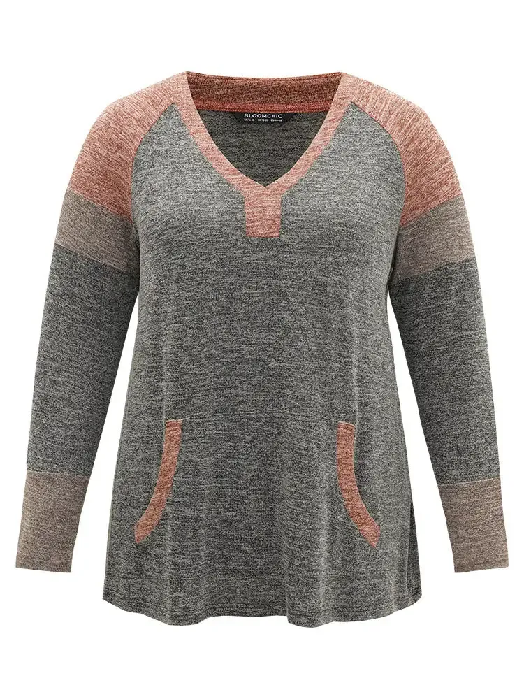 Contrast Pocket Raglan Sleeve T-Shirt