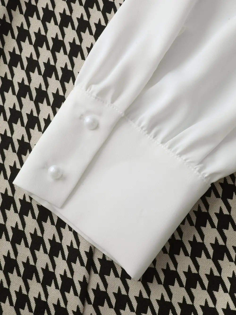 Houndstooth Layered Ruffled Knee Dress