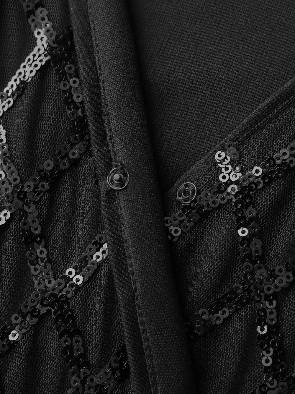 Sheer Sequin Belted Stretchy Waist Midi Dress