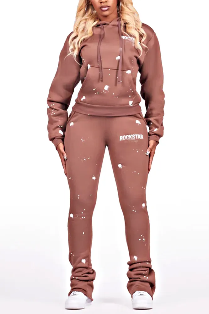 Women's Gradient Pattern Hoodie and Pants Two Piece Set