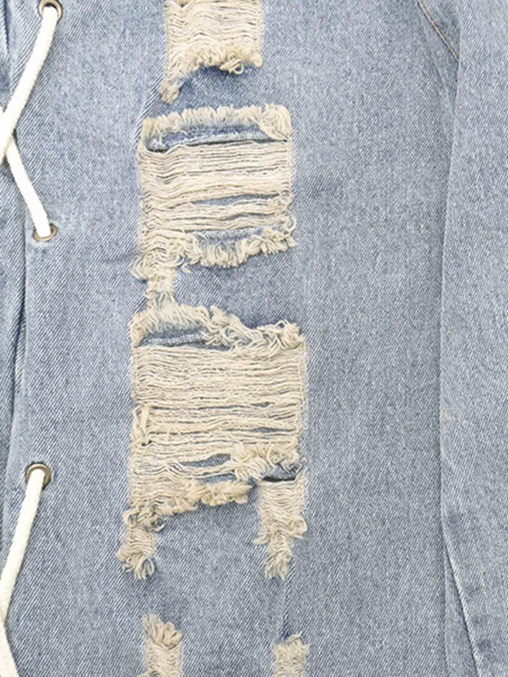 Torn Side Straps Design Sense Jeans