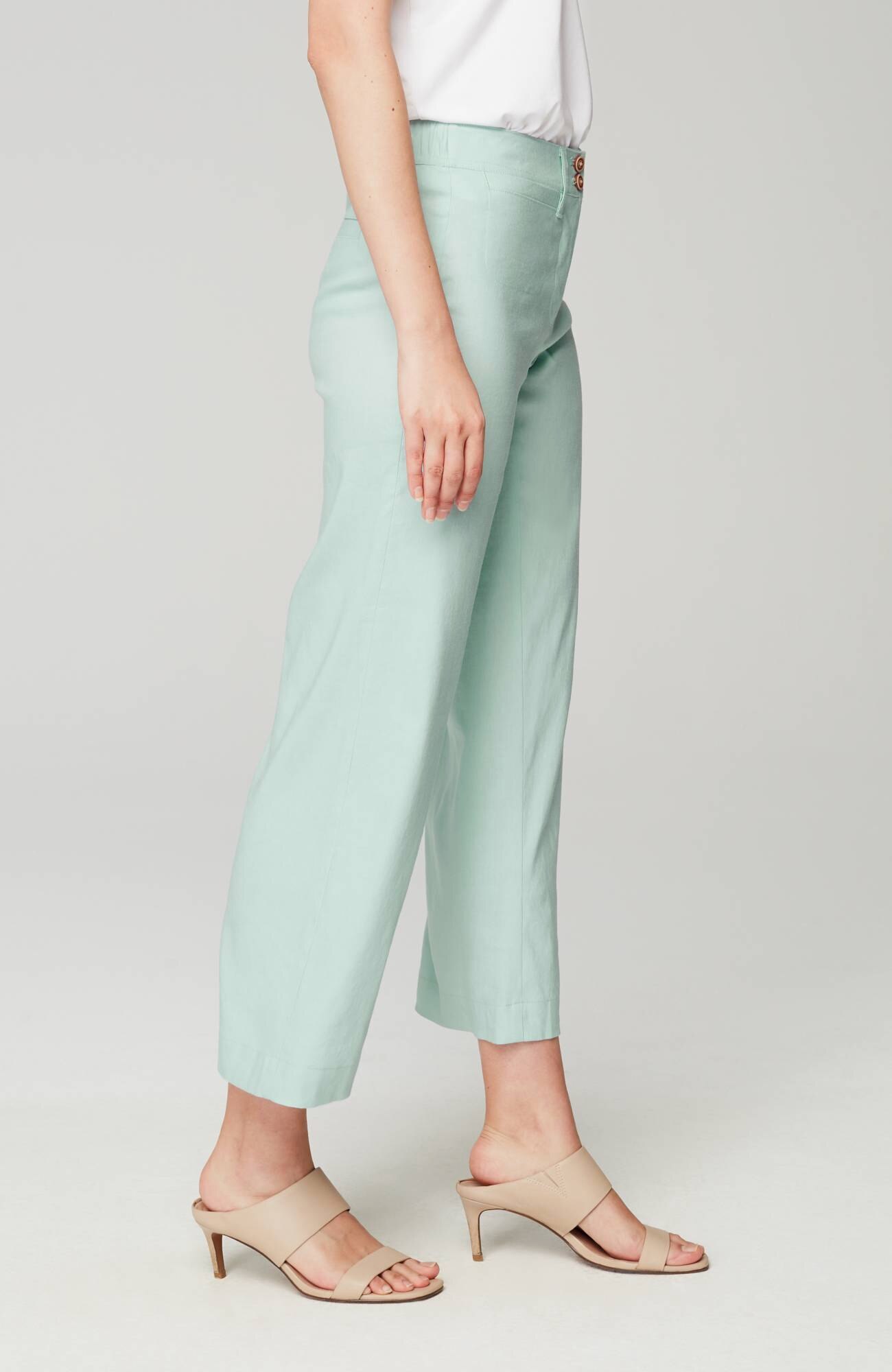linen-stretch wide-leg crops
