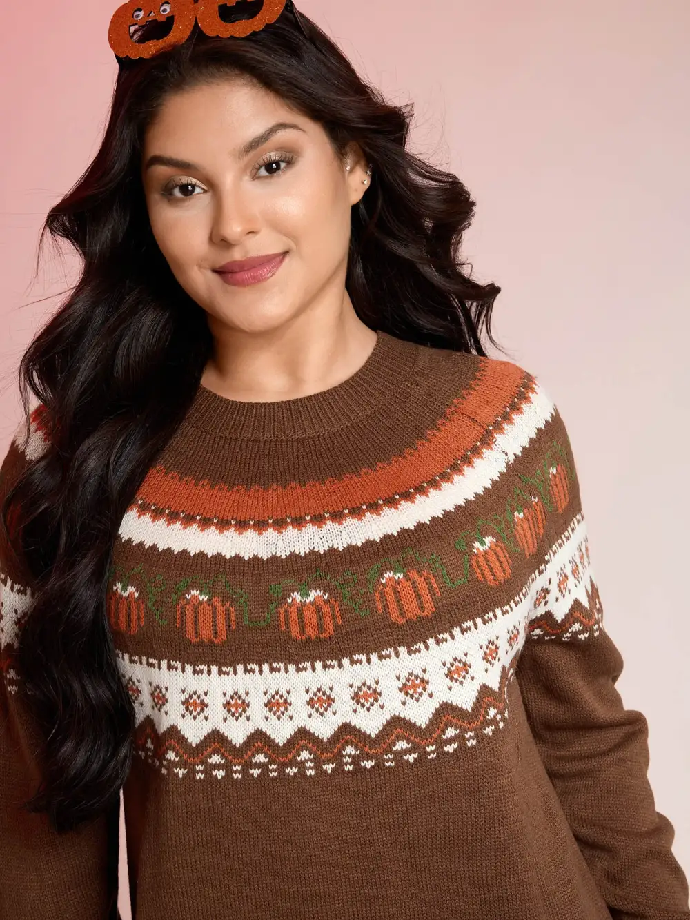Fair Isle Halloween Jacquard Print Pullover
