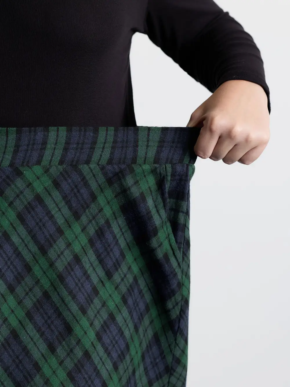 Plaid Stretchy Flowy Maxi Skirt