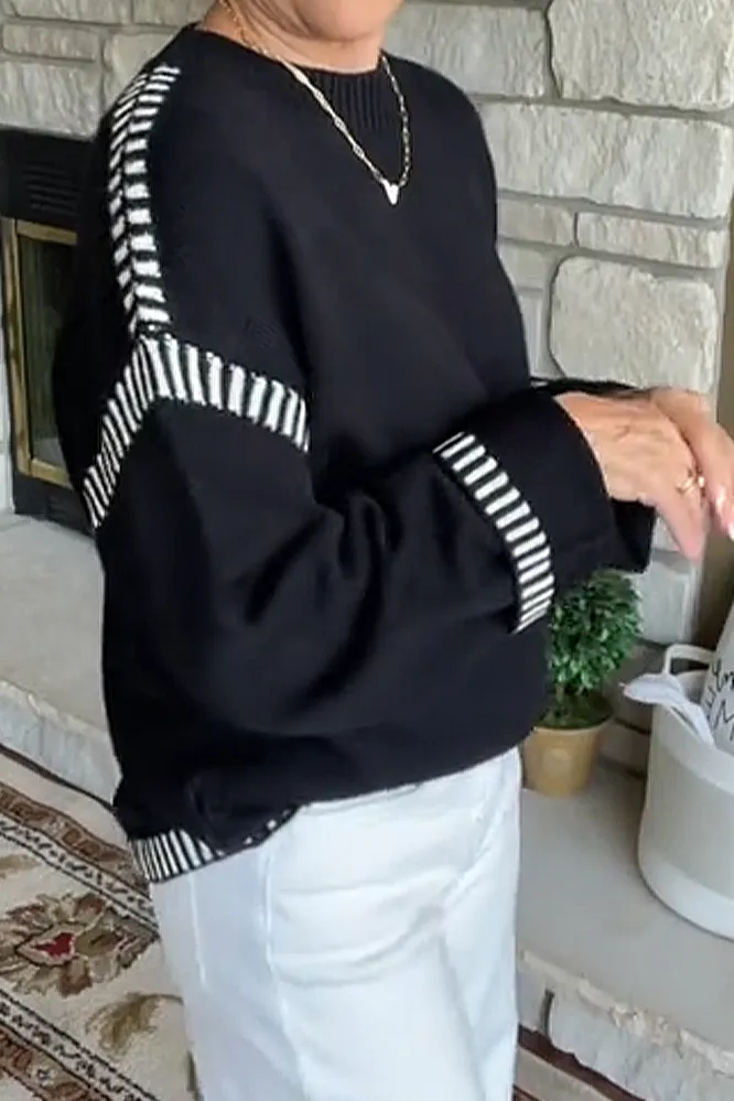 Women's casual contrasting sweater