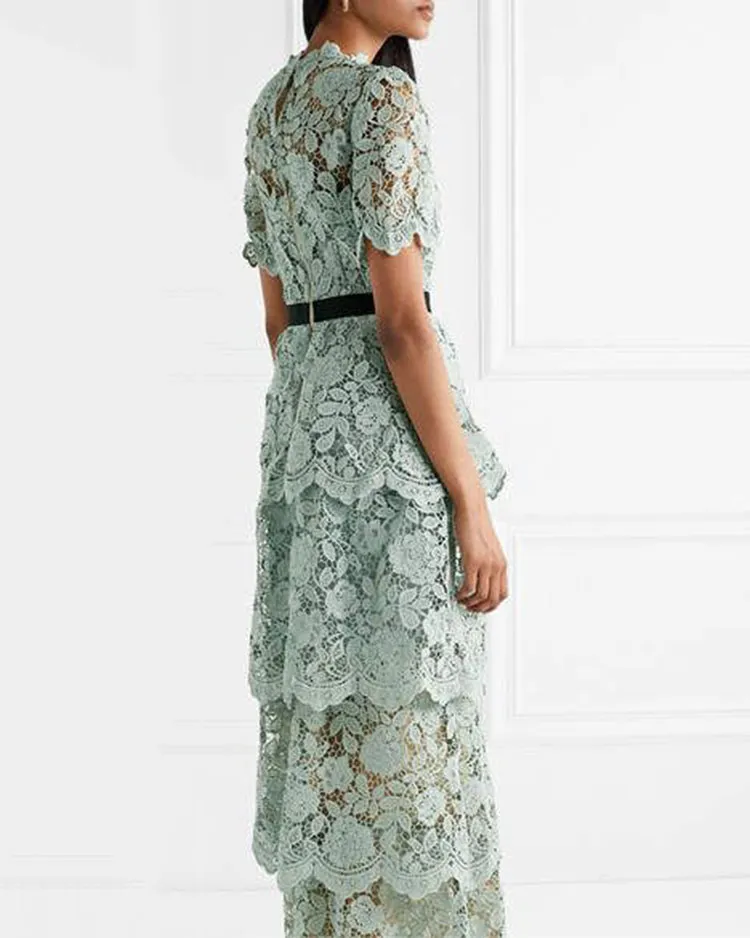 Elegant Tiered Lace Dress