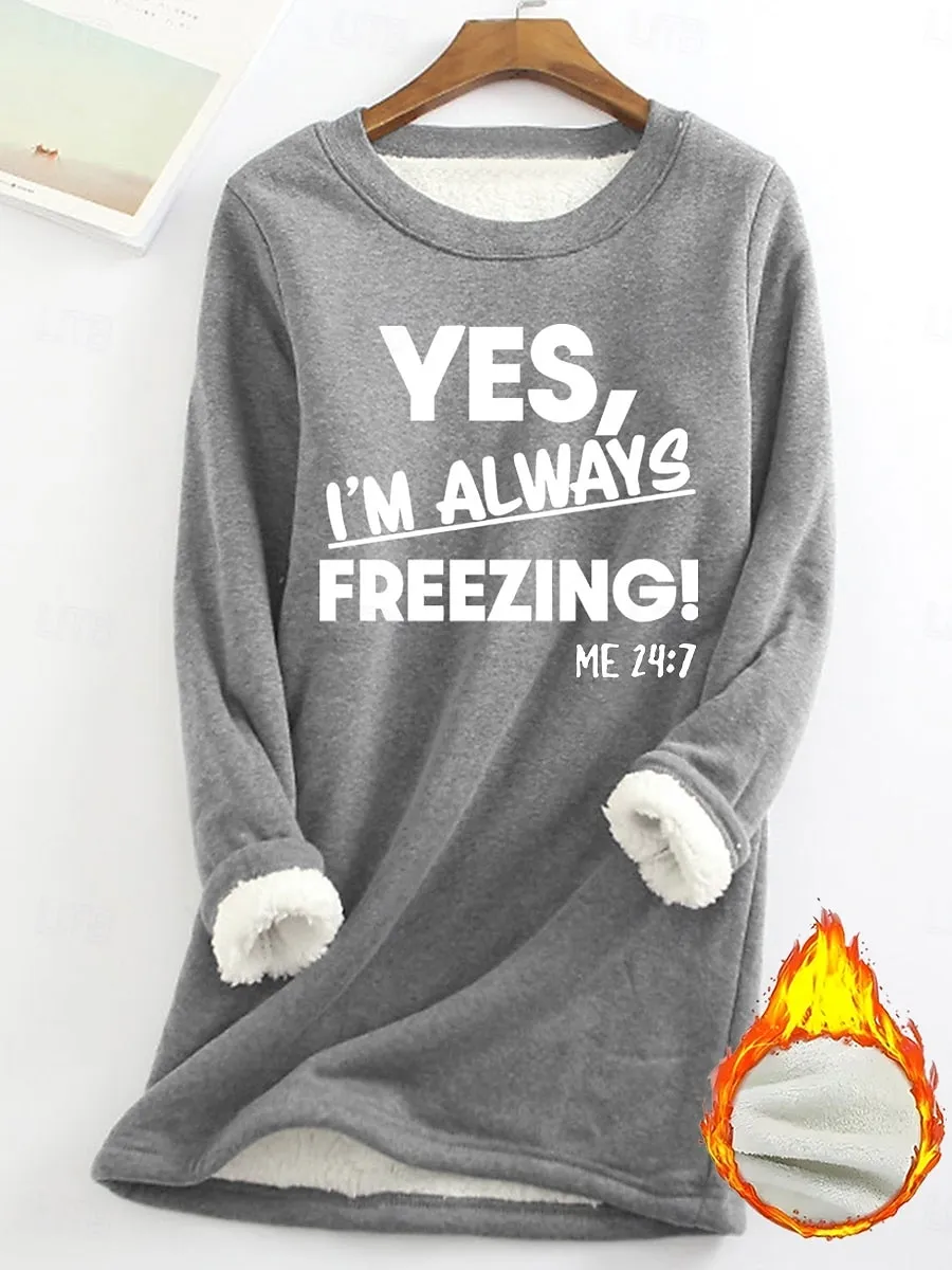 Women's Pullover Sweatshirt Graphic Letter Warm Casual Fuzzy Long Sleeve Crew Neck Round Neck Regular Tops Street Casual Black Yellow Pink Dark Pink Red Spring Fall Winter