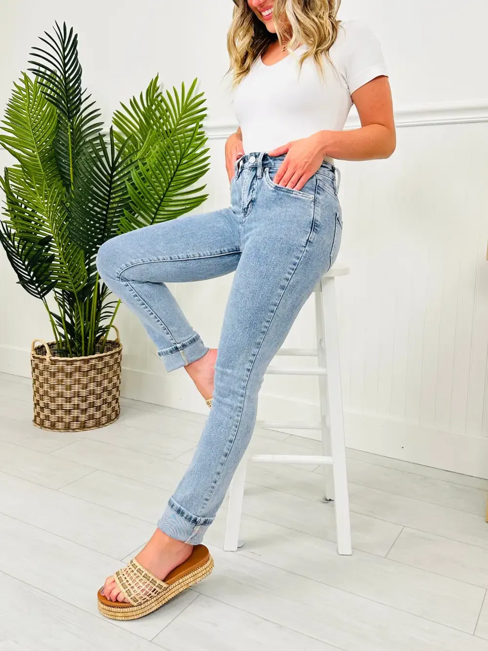 Can't Forget You Tummy Control Straight Jeans