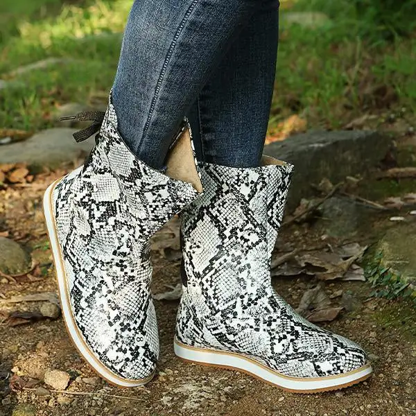 Women's Casual Lace-Up Flat Mid-Cut Snow Boots 10419158S