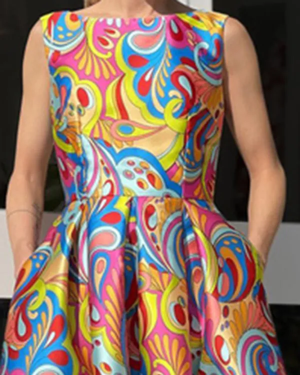 Abstract Elegant Woven Dress