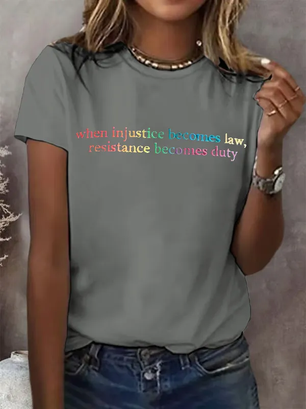 Women'S My Home Is In America But My Heart Is In Canada Printed Short-Sleeved T-Shirt