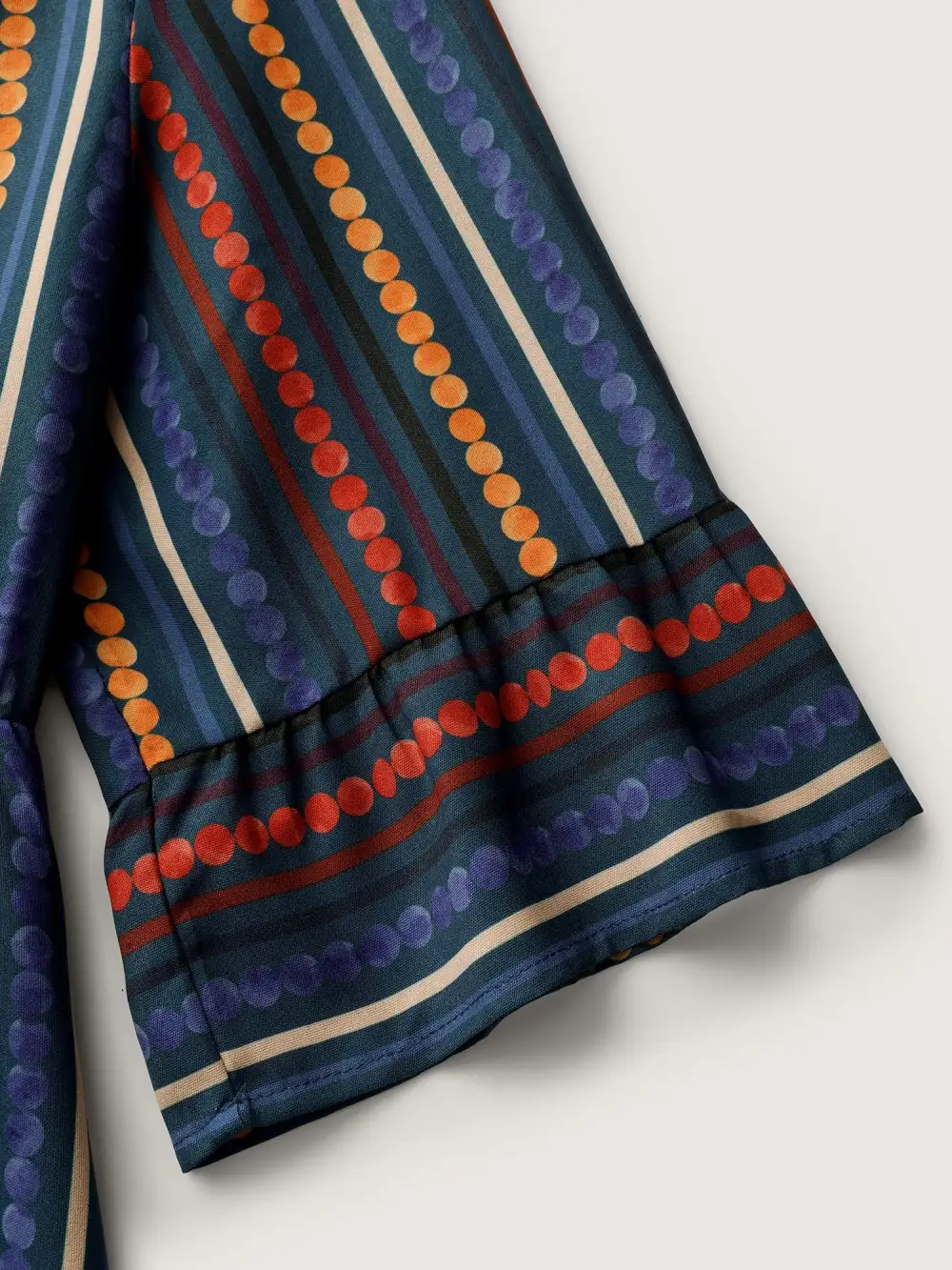 Colorful Stripes Stretchy Waist Midi Dress