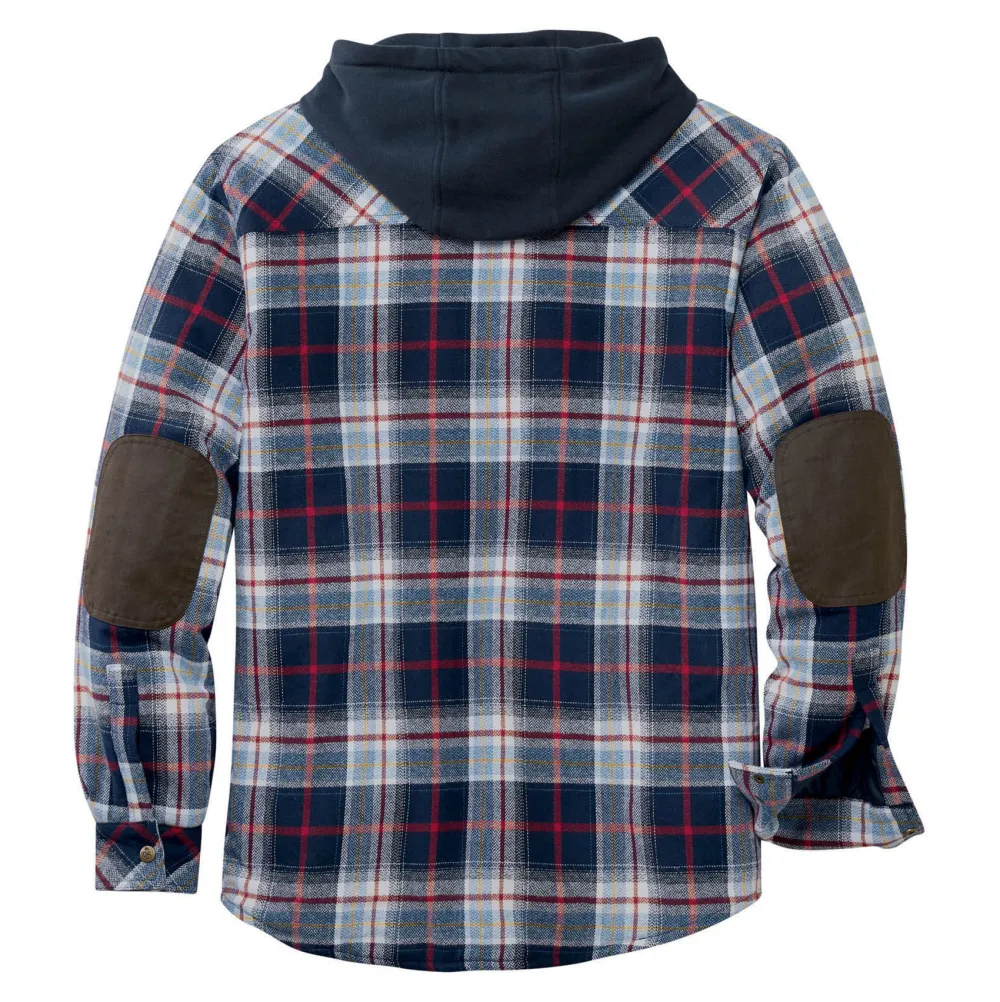 Men's Autumn & Winter Outdoor Casual Checked Hooded Jacket