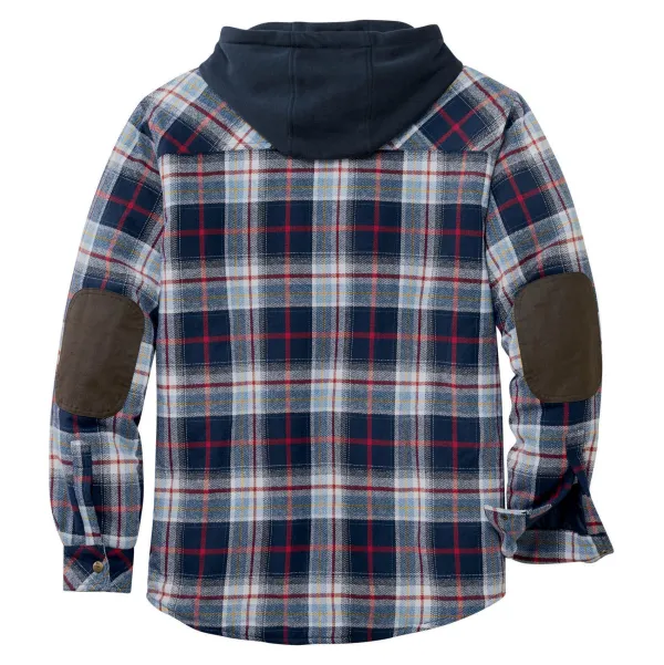 Men's Autumn & Winter Outdoor Casual Checked Hooded Jacket