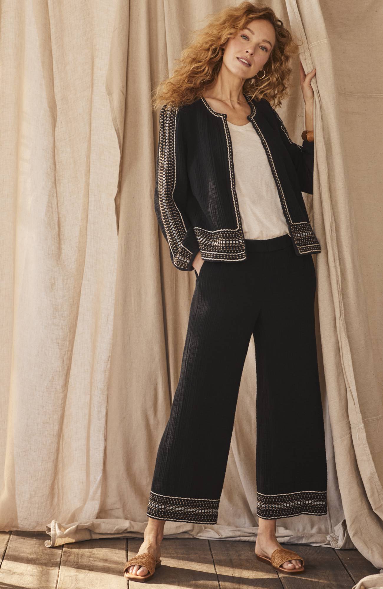 pure jill relaxed cropped pants