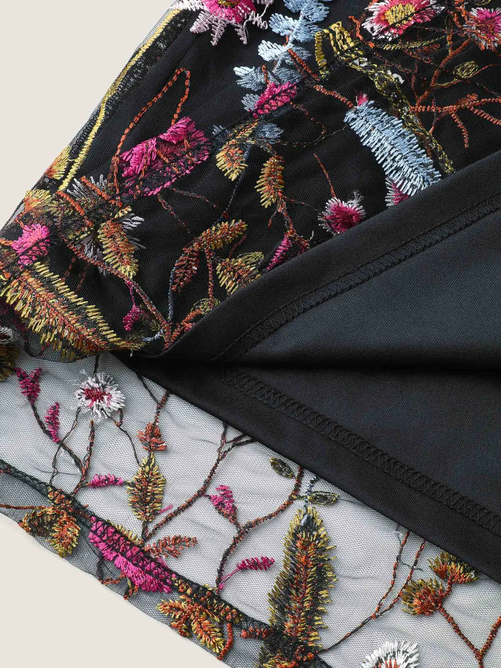 Floral Embroidery Belted Midi Dress