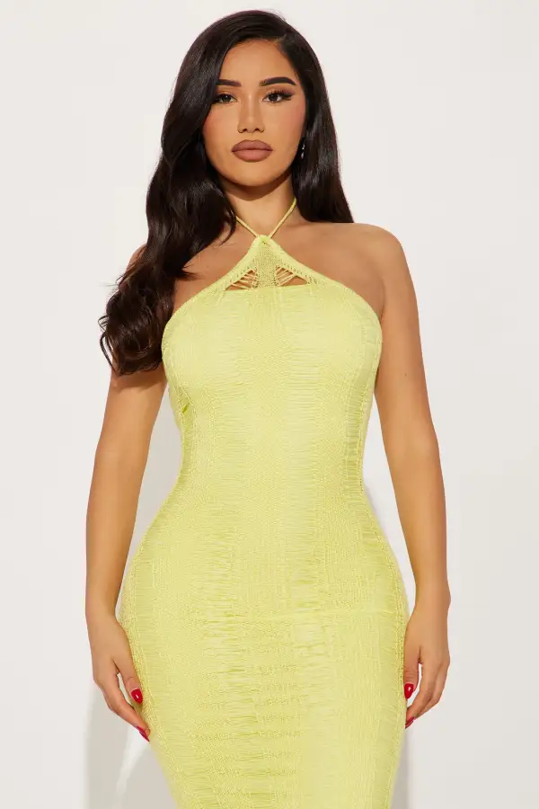 Demi Crochet Maxi Dress - Yellow