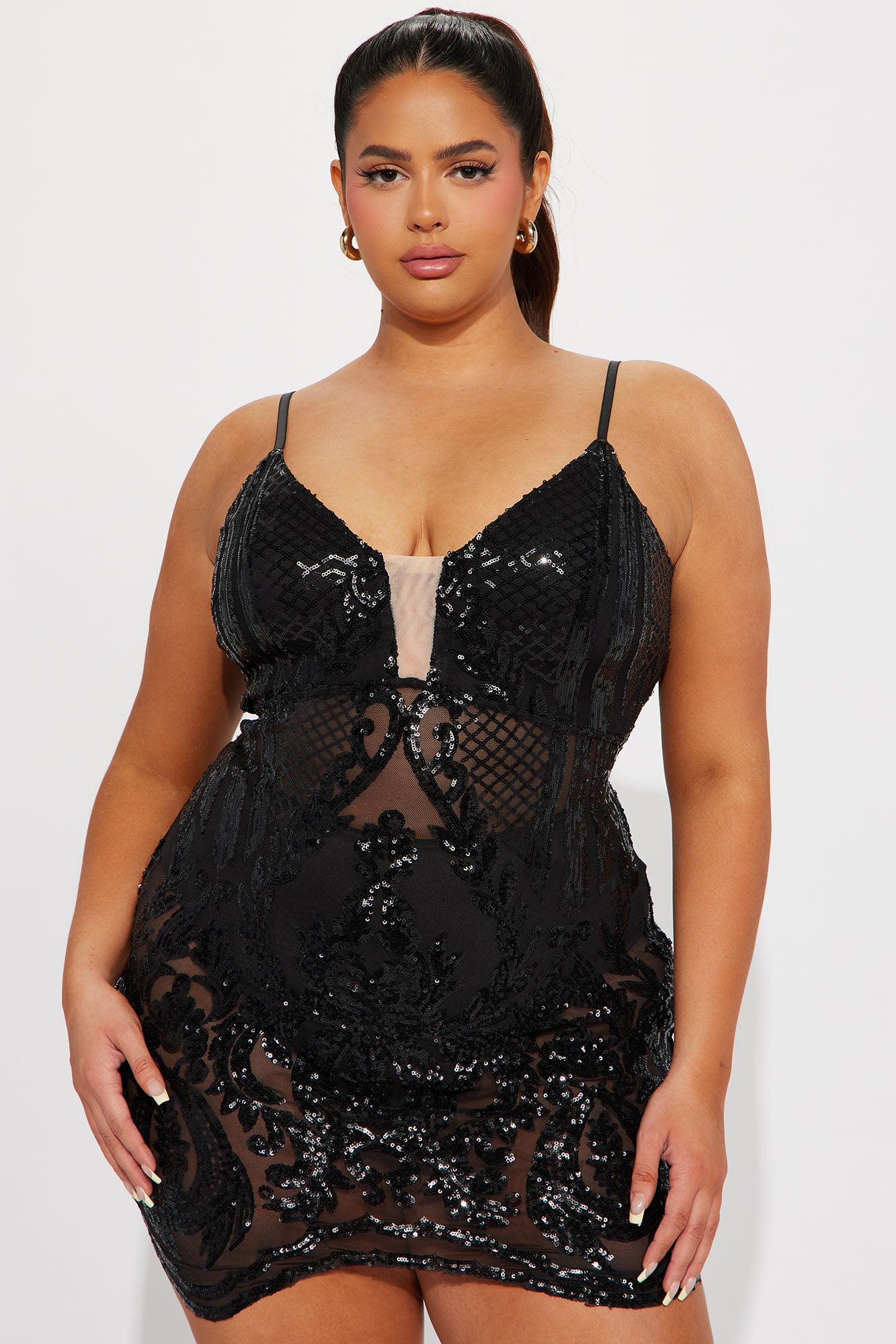 Strut Sequin Mini Dress - Black