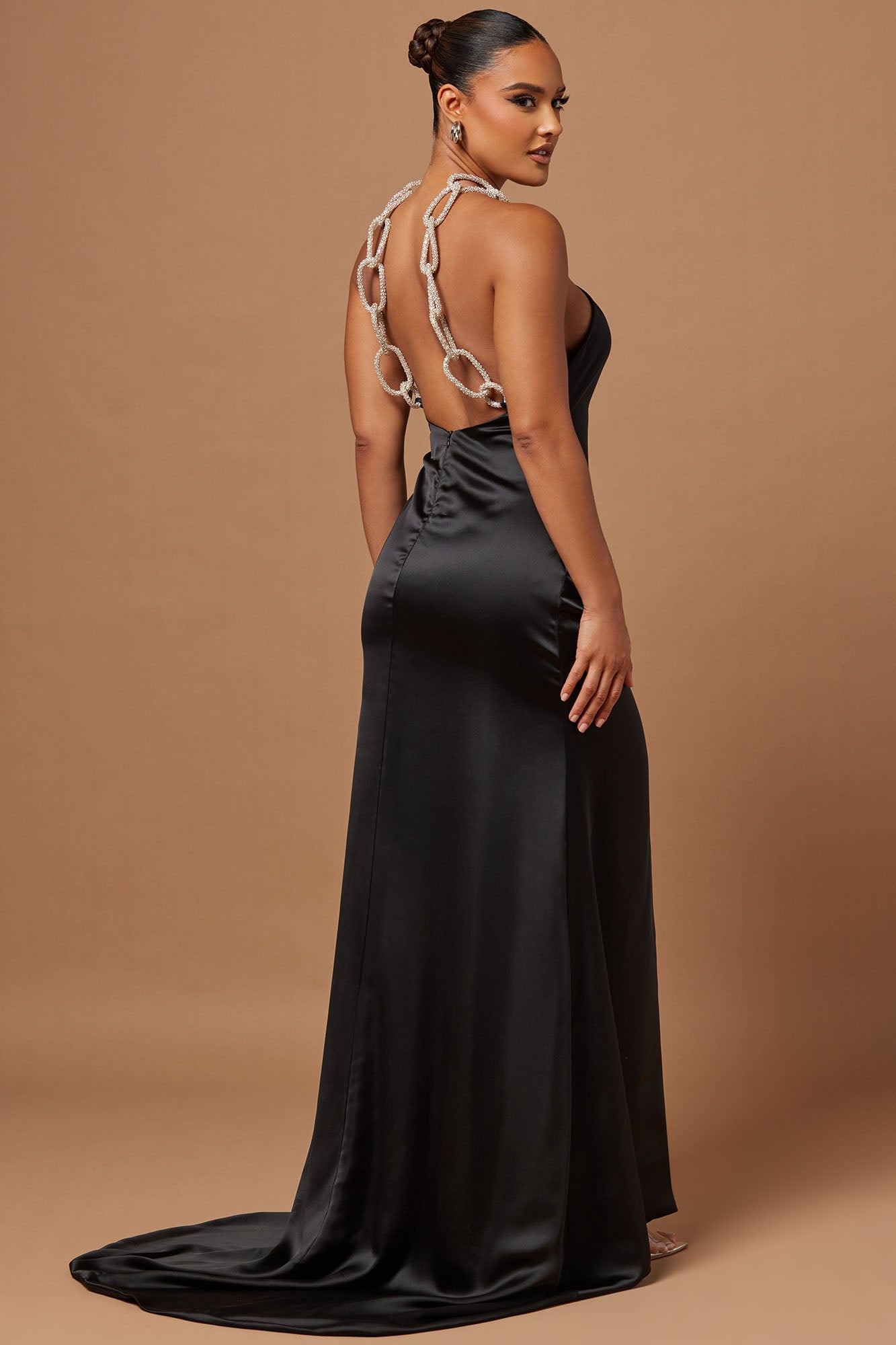 Sofia Satin Gown - Black