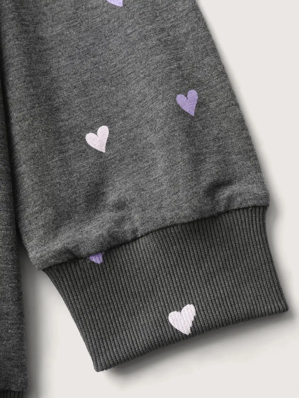 Supersoft Heart Print Ribbed Sweatshirt