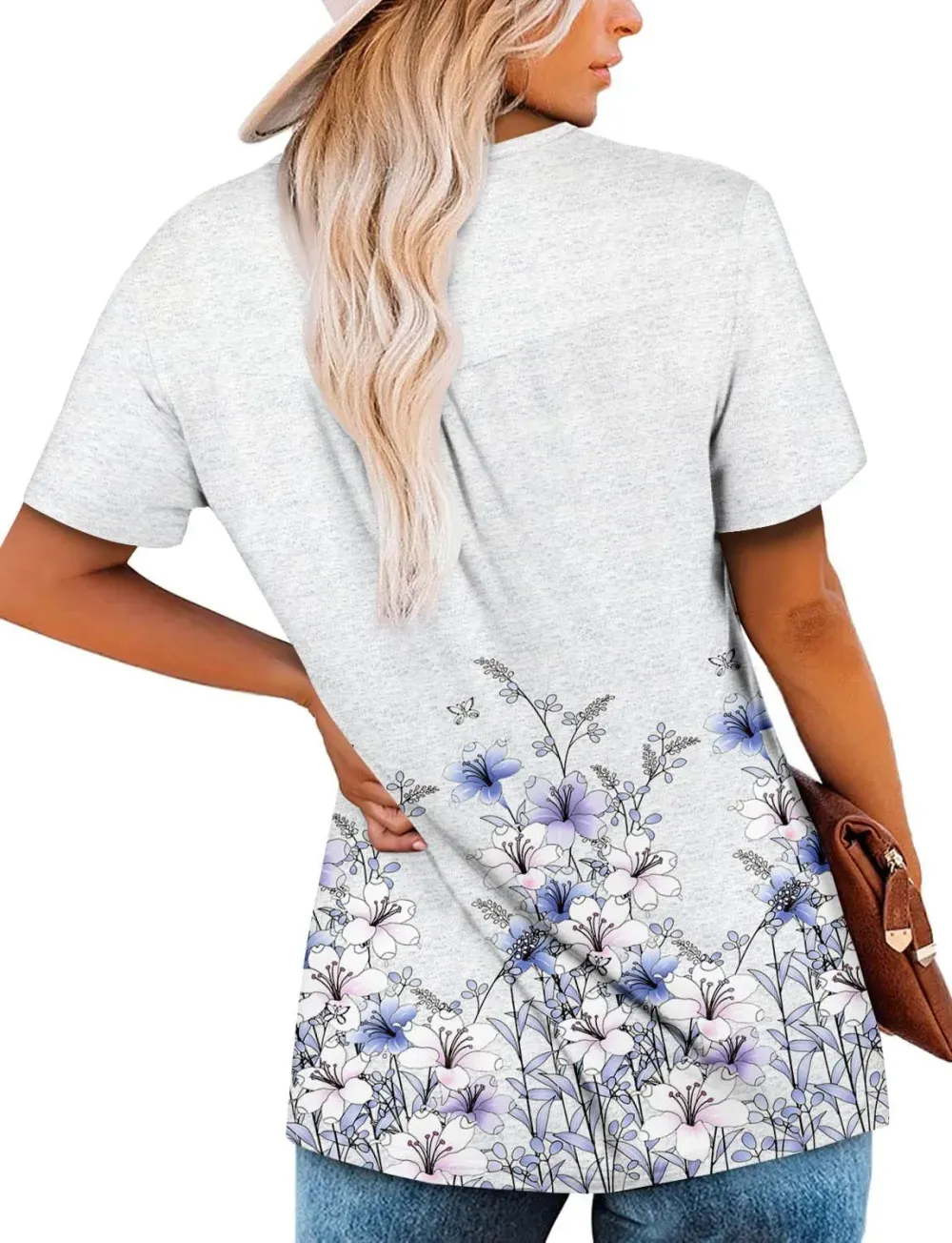 ✨Women's Summer Printed Pleated Crew Neck Tee