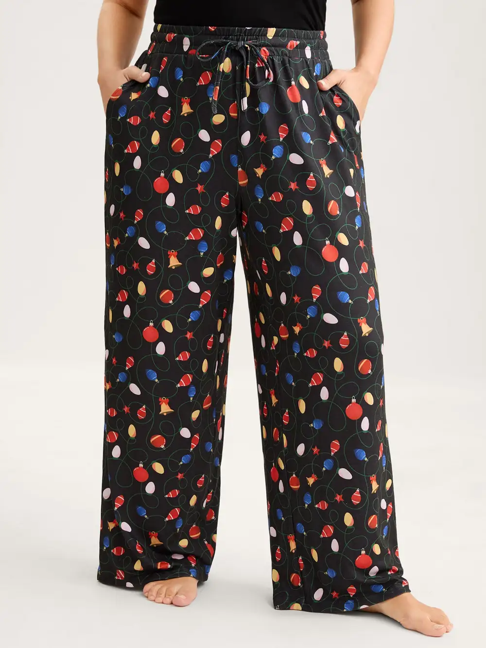 Bulb Print Drawstring Lounge Bottoms