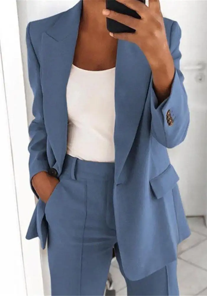 Truly Relaxed Easy Match Work Blazer and Pant Suit（Clearance Sale）