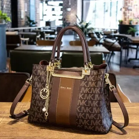 striped print tote bag
