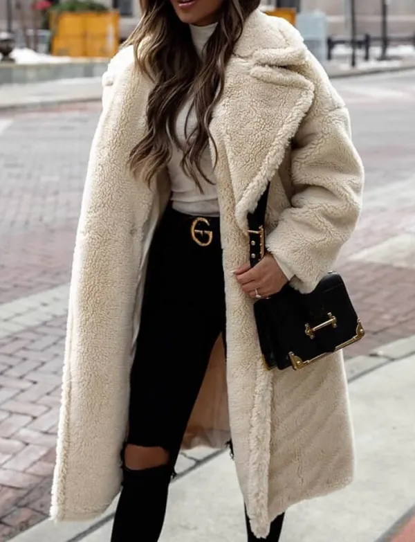 Unisex Teddy genuine wool sheepskin Luxury Coat - Stay Warm and Stylish in this Ethically Produced Fur Coat