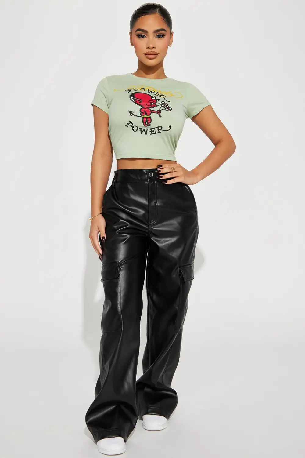 Ed Hardy Baby Devil Fitted Tee - Sage