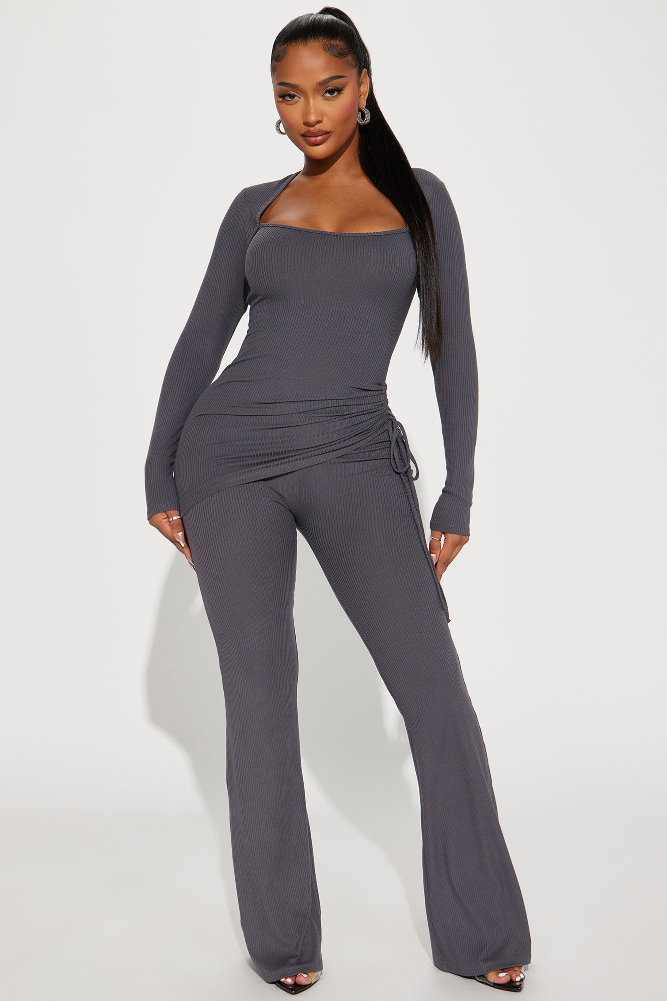 Legally Casual Pant Set - Charcoal