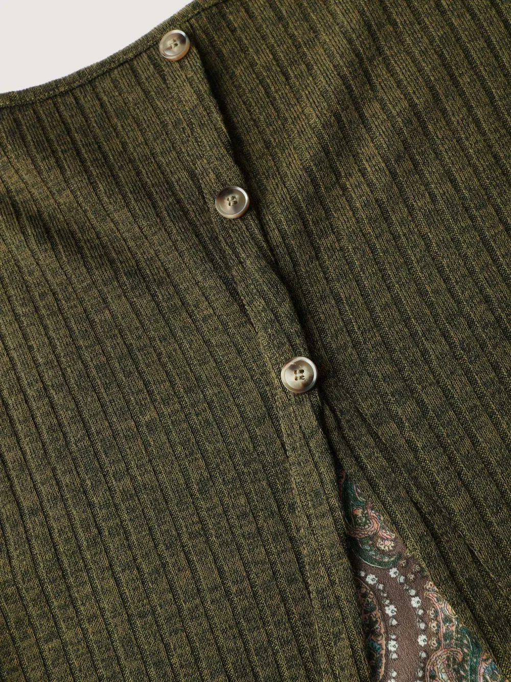 Floral Layered Slit Button Detail T-Shirt