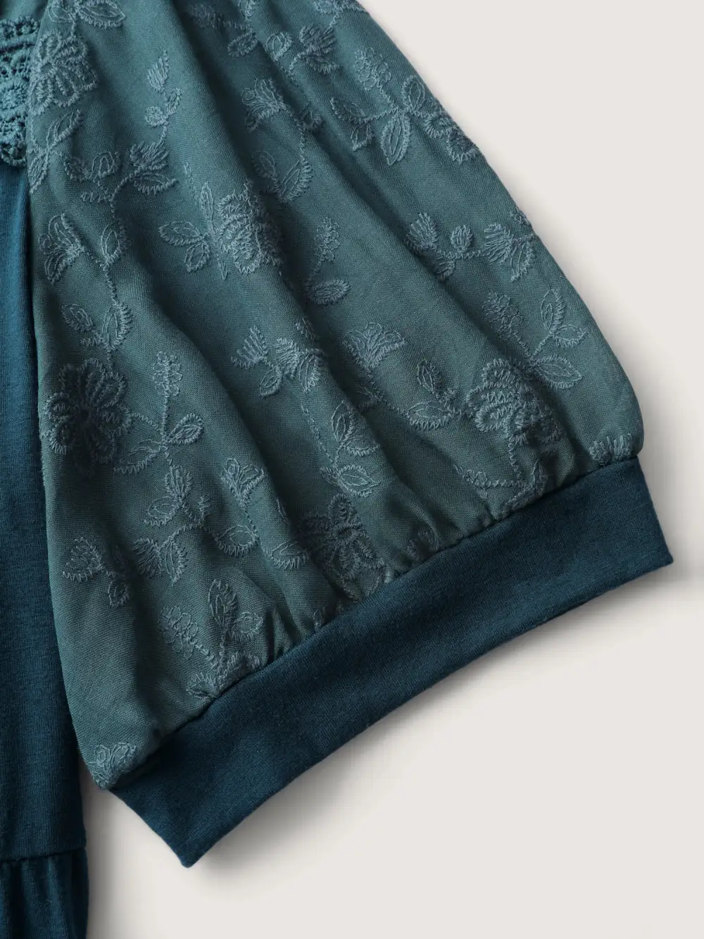 Embroidered Tiered Floral Lace T-Shirt