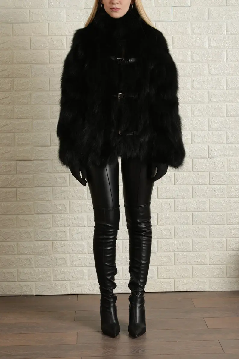Black Fox Fur Jacket