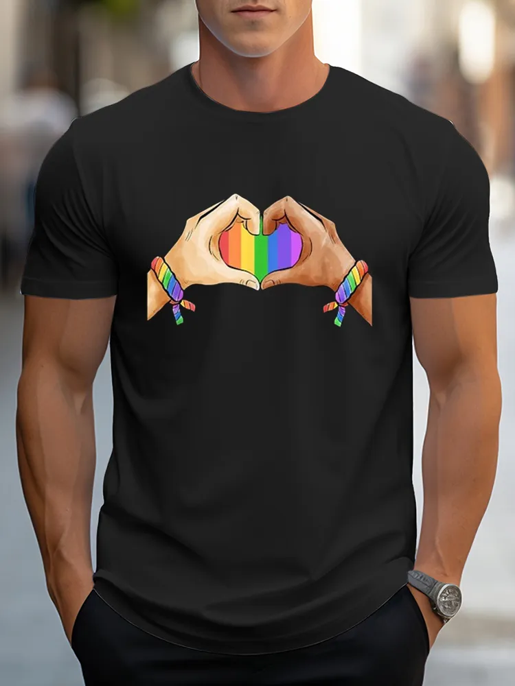 Gay Pride Clothing LGBT Rainbow Flag T Shirt Tee Heart Unity