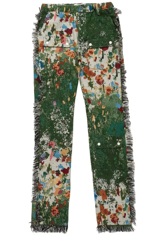 Qwin Green Tapestry Pants