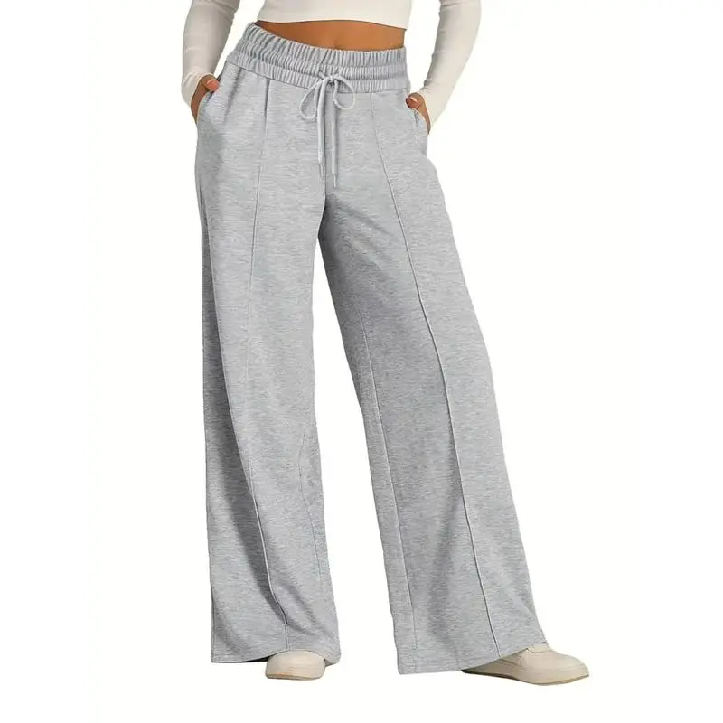 Women's Wide Leg Solid Lounge Sweatpants with Pockets
