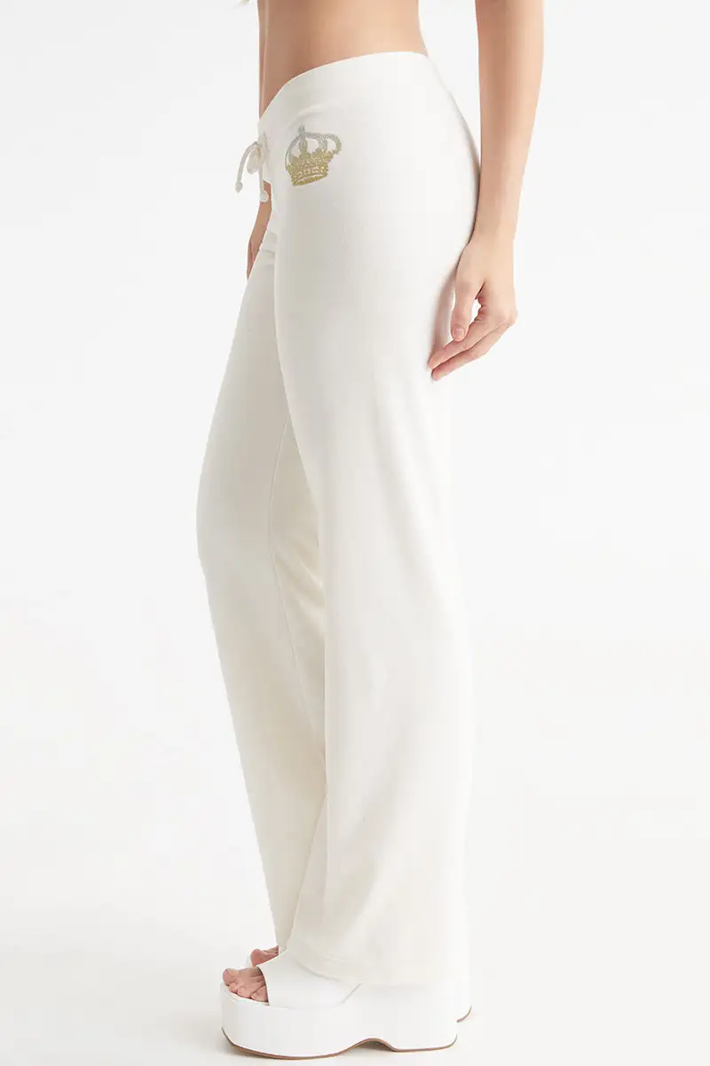 Malibu Crown Logo Cotton Velour Track Pants