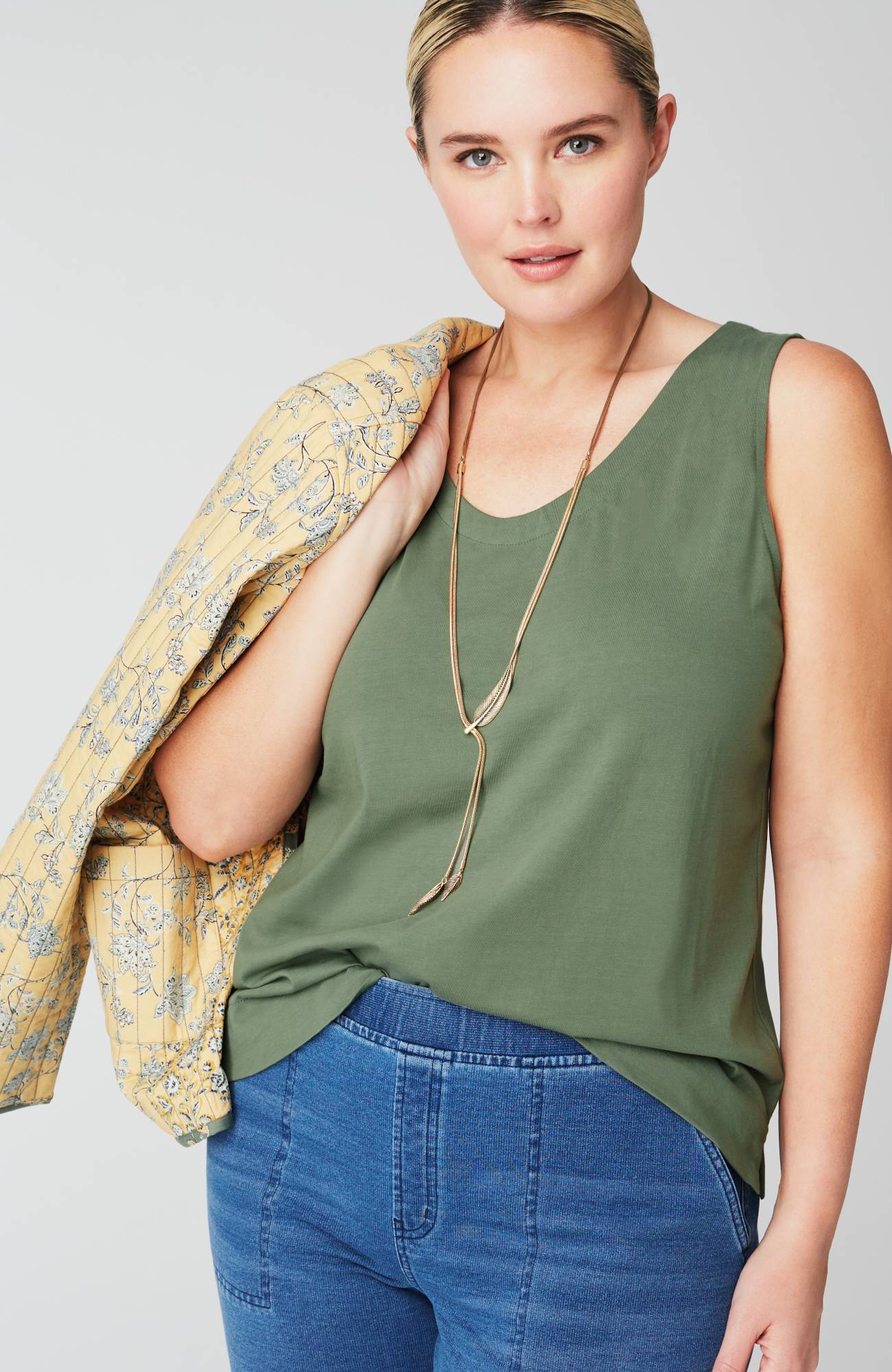 pure jill soft-v-neck layering tank