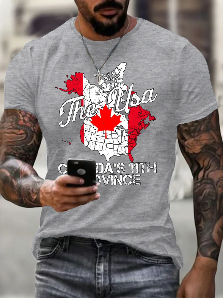 Round-Neck Short-Sleeved Shirt The Usa Canada'S 11Th Province T-Shirt