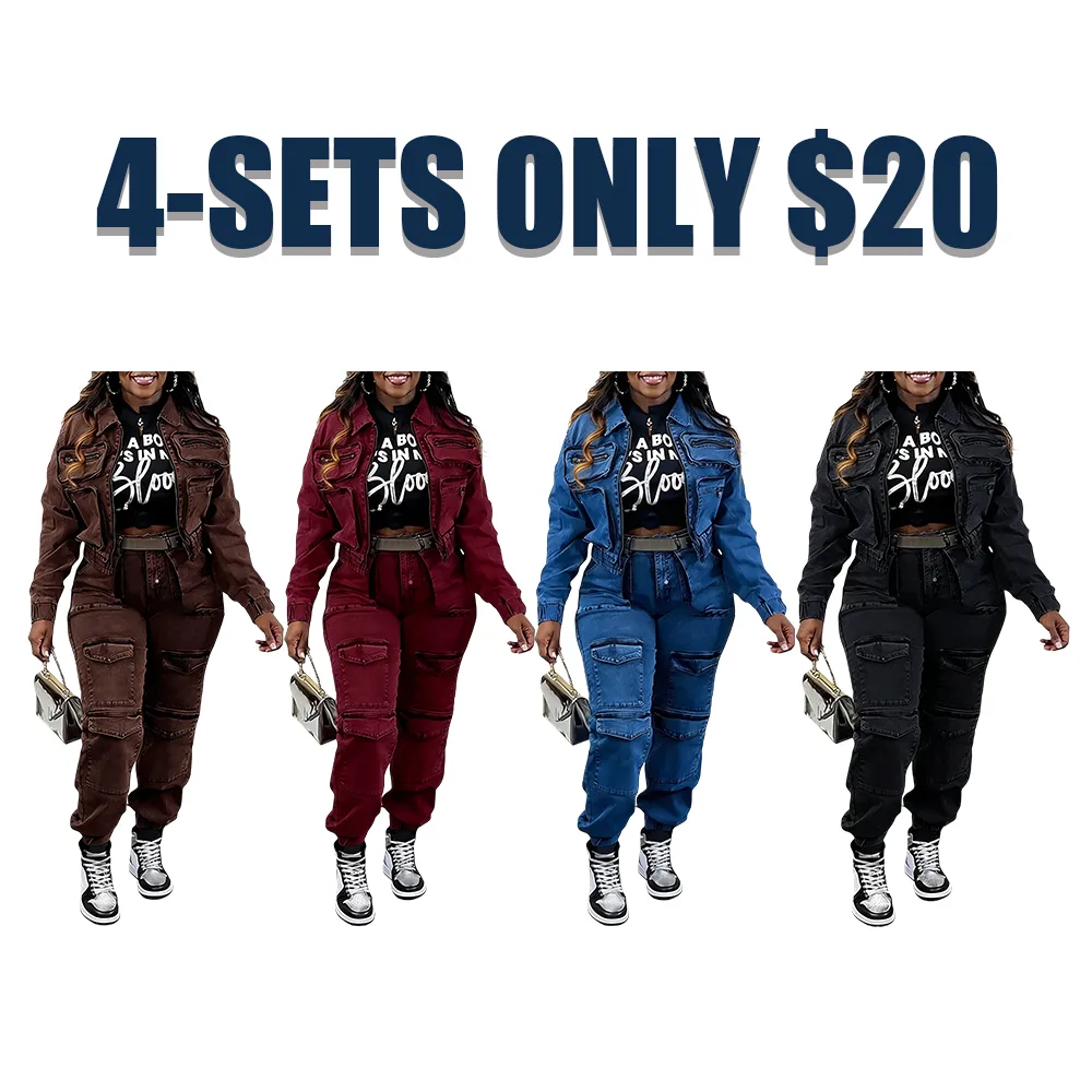 Women's 2-Piece Washed Denim Set